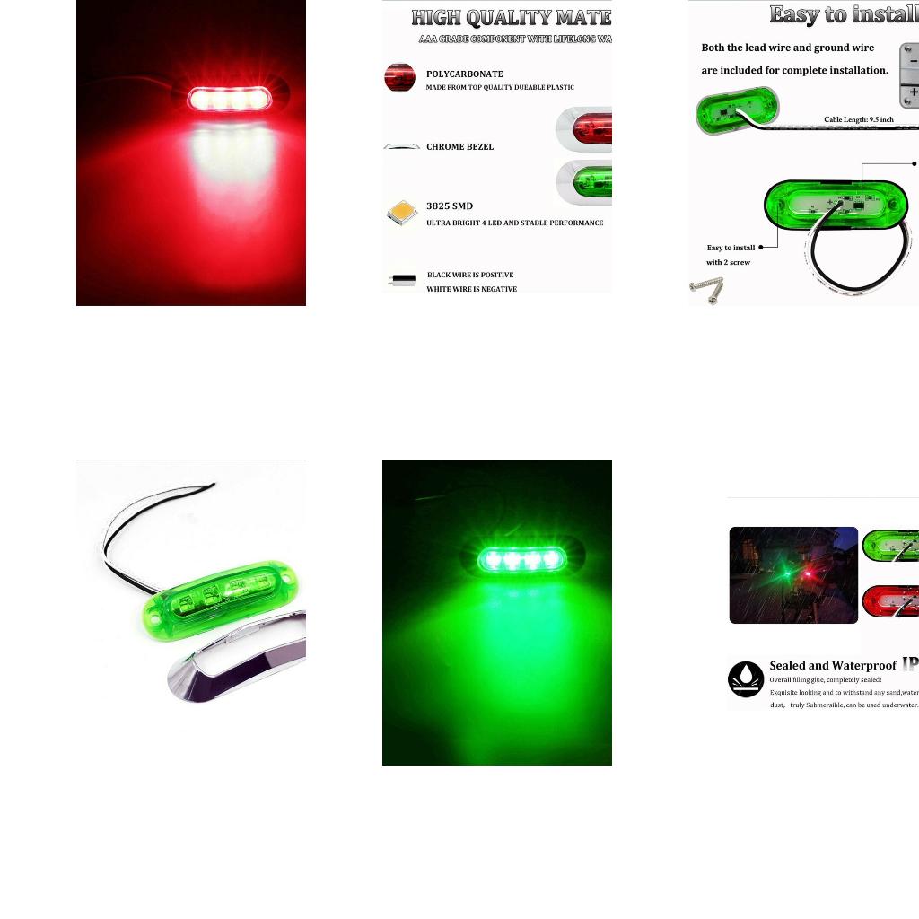 Fishing Boat Navigation Light - Odporne na warunki atmosferyczne czerwone zielone